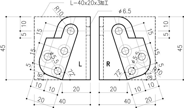 エンド金物パーツ図面